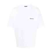 Wit Logo Geborduurd T-shirt Balenciaga , White , Heren