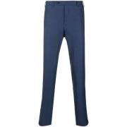 Marineblauwe wollen recht gesneden pantalon Canali , Blue , Heren