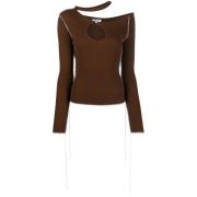 Round-neck Knitwear Julfer , Brown , Dames