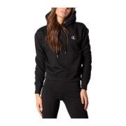 Zwarte Katoenmix Hoodie Dames Calvin Klein Jeans , Black , Dames