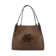 Iconische emmer tas met paisley print Etro , Brown , Dames