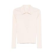 Blush Beige Button-Up Sweater Closed , Beige , Dames