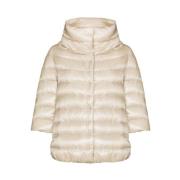 Beige Gewatteerd Hoognek Buitenkleding Herno , Beige , Dames