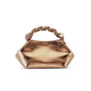 Bronzen Metallic Mini Tas Ganni , Brown , Dames