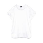 Witte Crew Neck Korte Mouwen Sweater Pinko , White , Dames