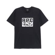 Navy Blue Unisex T-shirt A.p.c. , Blue , Heren