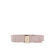 Poederroze Leren Vara Strik Armband Salvatore Ferragamo , Pink , Dames