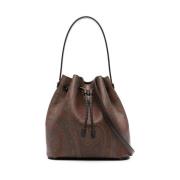 Bruine Trekkoord Schoudertas Etro , Brown , Dames