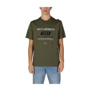 Groen Katoenen Heren T-shirt GAS , Green , Heren