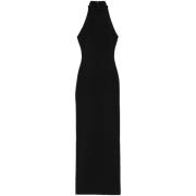 Zwarte Halternek Mouwloze Lange Jurk Solace London , Black , Dames