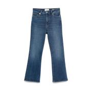 Indigo Denim Flared Jeans Frame , Blue , Dames