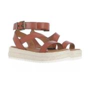 Astley Tan Leren Plateau Sandalen Barbour , Brown , Dames