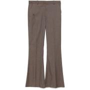 Taupe Bruin Keper Flare Broek The Garment , Brown , Dames