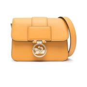 Abrikoos Oranje Leren Schoudertas Longchamp , Orange , Dames