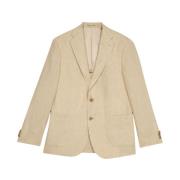 Beige Linnen Blazer Brooks Brothers , Beige , Heren