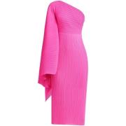 Fuchsia Roze Geribbeld Gebreide One-Shoulder Jurk Solace London , Pink...