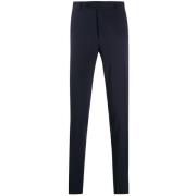 Marineblauwe Slim-Fit Broek van Wolmix Canali , Blue , Heren