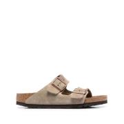 Suède Leren Sandalen in Taupe Birkenstock , Beige , Dames