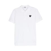 Piqué Weave Polo T-shirt Comme des Garçons Play , White , Heren