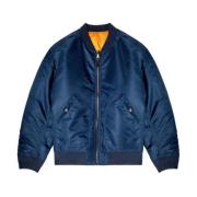 Blauwe Bomberjack met Gerimpeld Detail Diesel , Blue , Heren