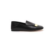 Platte leren loafers Sergio Rossi , Black , Dames