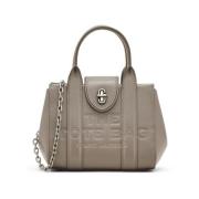 Taupe Grijs Leren Logo Tas Marc Jacobs , Beige , Dames