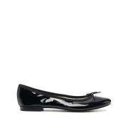 Zwarte leren instappers met strikdetail Repetto , Black , Dames