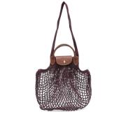 Paars/Bruin Mesh Schoudertas Longchamp , Purple , Dames