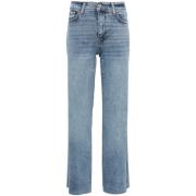 Indigo Blauwe Klassieke Vijf-Pocket Jeans Frame , Blue , Dames