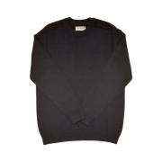 Relief Gekleurd Crewneck Pullover No Excess , Black , Heren