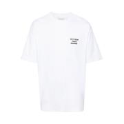 Slogan Print Crew Neck T-shirt Drole de Monsieur , White , Heren