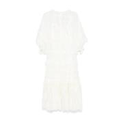 Bloemen Geborduurde Witte Jurk Zimmermann , White , Dames