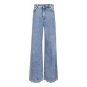 Blauwe Denim 5-Pocket Jeans Max Mara Weekend , Blue , Dames