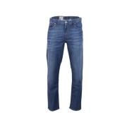 Denim Pipe Jeans Alberto , Blue , Heren