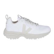 Leren sneakers met wit logo Veja , White , Dames