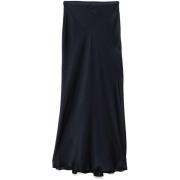 Navy Blue Zijden Rok Anine Bing , Blue , Dames