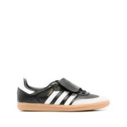 Zwarte leren sneakers met kenmerkende strepen Adidas , Black , Heren