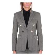 Zwart Chevron Patroon Blazer Jas Liu Jo , Black , Dames