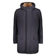 Parka met capuchon en konijnenbontvoering Paul & Shark , Blue , Heren