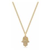 Men's Hamsa Hand Necklace in Gold Nialaya , Yellow , Heren