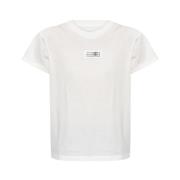 Witte katoenen T-shirt met ronde hals MM6 Maison Margiela , White , Da...