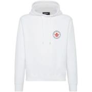 Hoodie met Logo Print Dsquared2 , White , Heren