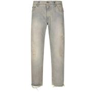 Denim Jeans met Logo Plaque Dolce & Gabbana , Blue , Heren