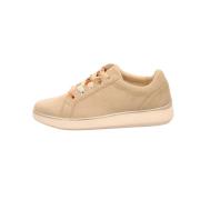 Platte Leren Veterschoenen Waldläufer , Beige , Dames