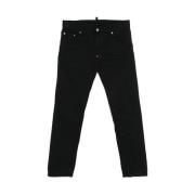 Zwarte Klassieke Knoopsluiting Jeans Dsquared2 , Black , Heren