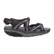 Comfortabele Leren Sandalen MBT , Black , Dames