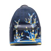 Marineblauwe Rugzak met Ritssluiting MCM , Blue , Heren