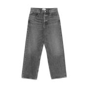 Donkergrijze Wide Leg Denim Jeans Agolde , Gray , Dames