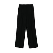 Zwarte Wollen Wijde Pijp Broek Dries Van Noten , Black , Dames