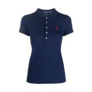 Julie Polo Shirt met Logo-borduursel Ralph Lauren , Blue , Dames